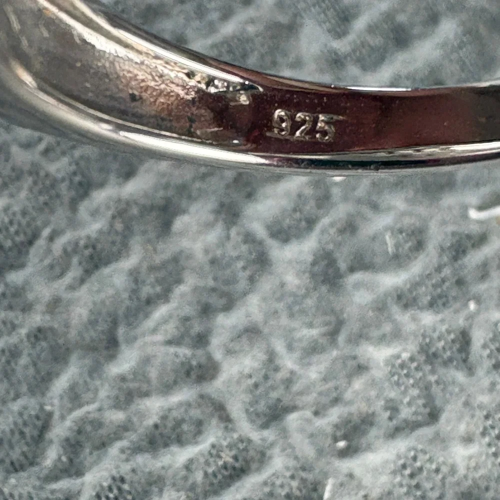 Mens Sterling Silver 0.10ctw Diamond Band Ring Size 10 925 Silver Diagonal Band
